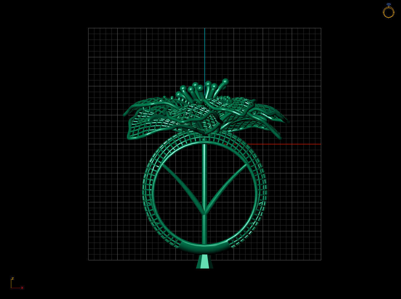 Breathing Flower Electro-Fusion Fashion Ring 3D print model_5