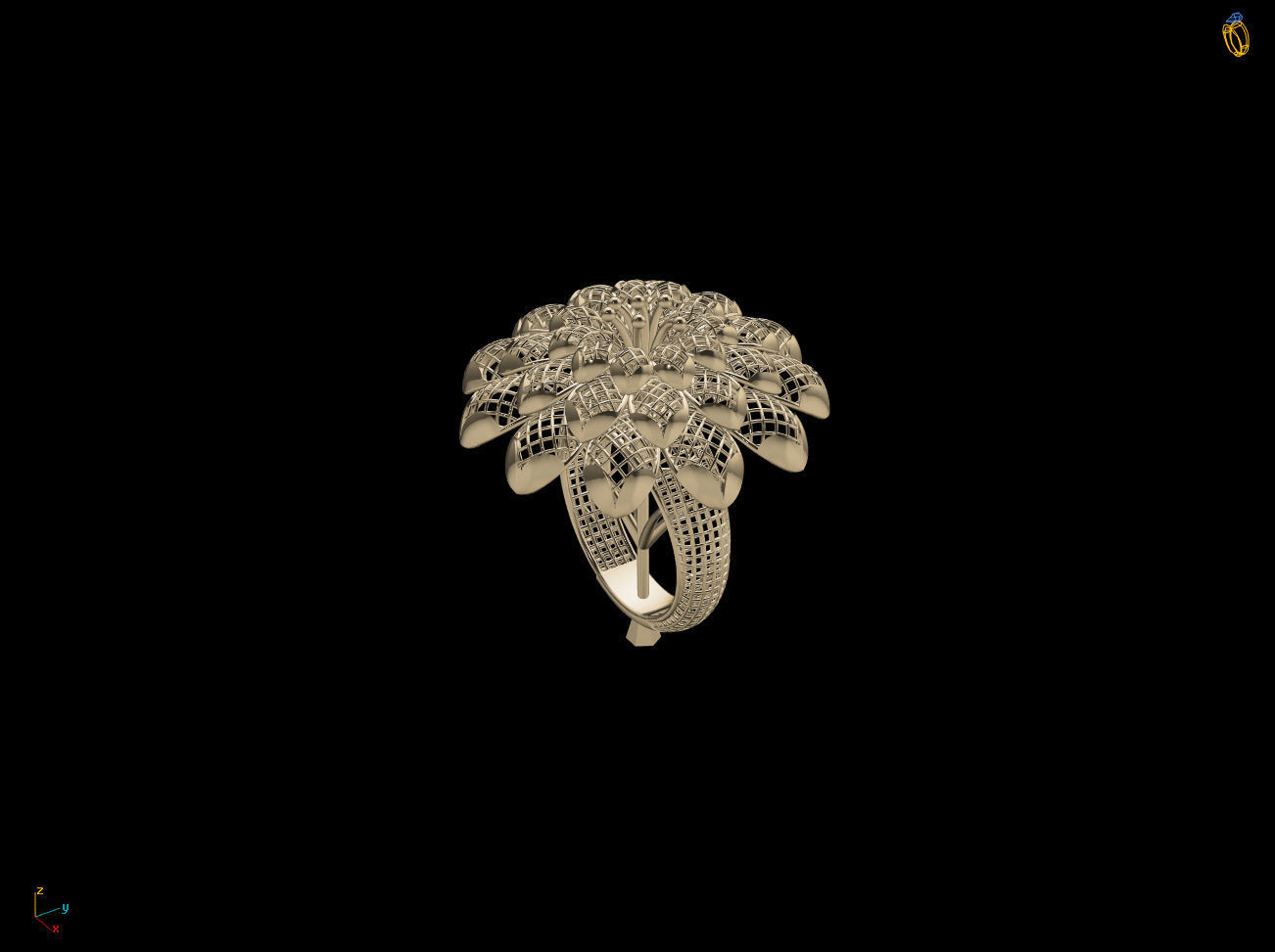 Amazing Flower Electro-Fusion Printable Ring 3D print model_7