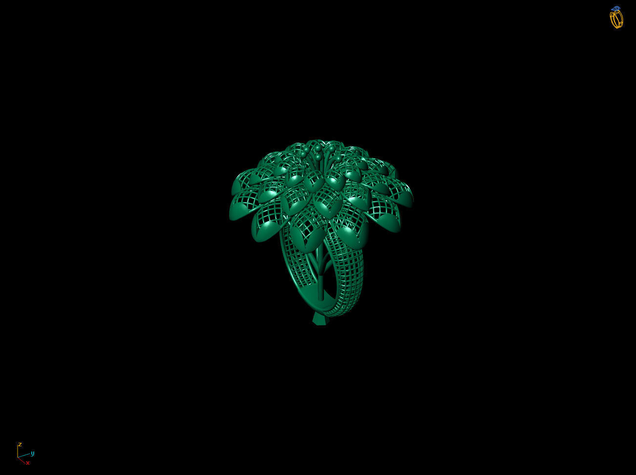 Amazing Flower Electro-Fusion Printable Ring 3D print model_6