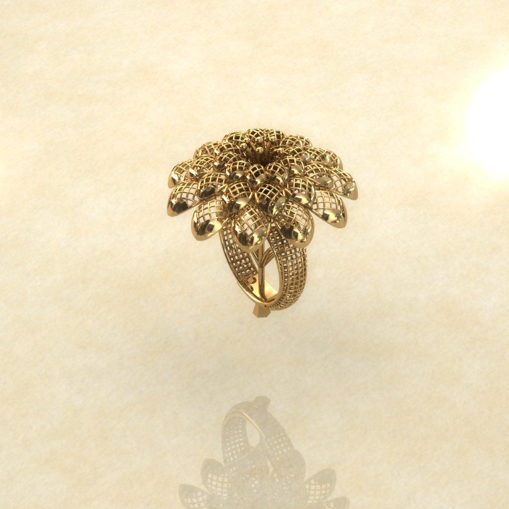 Amazing Flower Electro-Fusion Printable Ring 3D print model_11