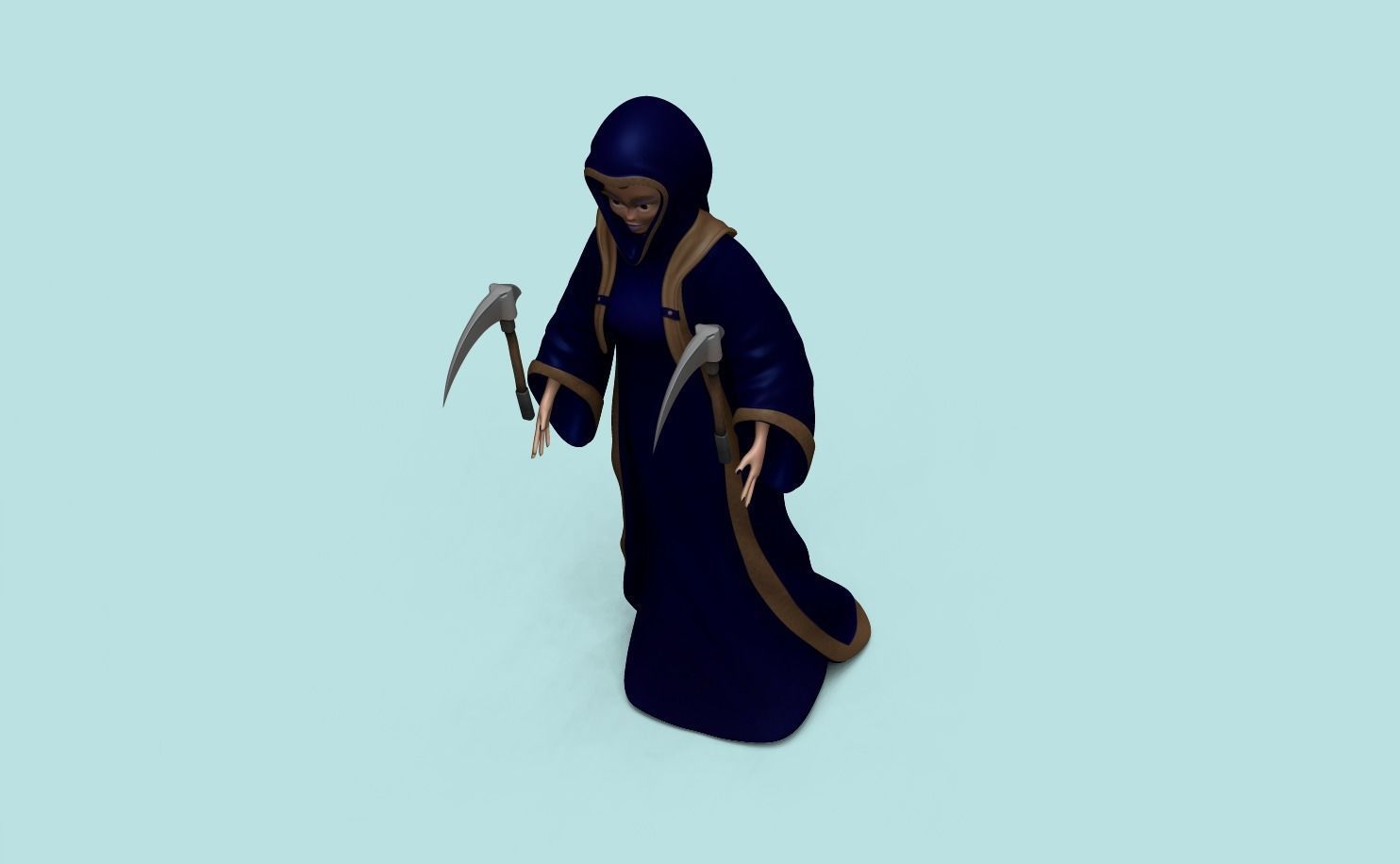 Character - Female Brotherhood Outfit Tibia - CGI n STL Low-poly 3D model_2