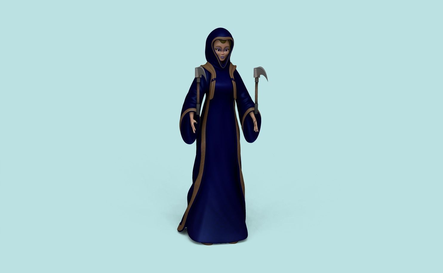 Character - Female Brotherhood Outfit Tibia - CGI n STL Low-poly 3D model_9