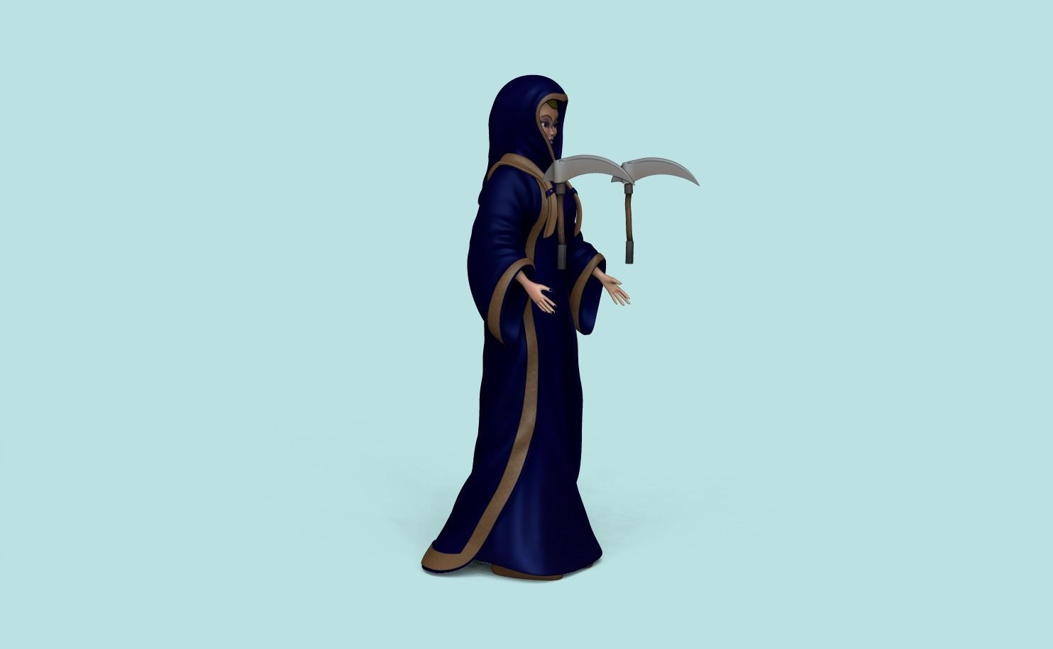Character - Female Brotherhood Outfit Tibia - CGI n STL Low-poly 3D model_6