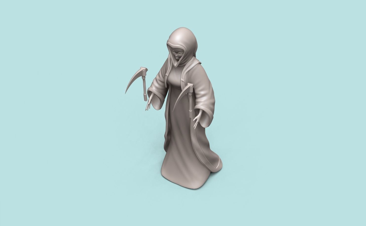 Character - Female Brotherhood Outfit Tibia - CGI n STL Low-poly 3D model_15