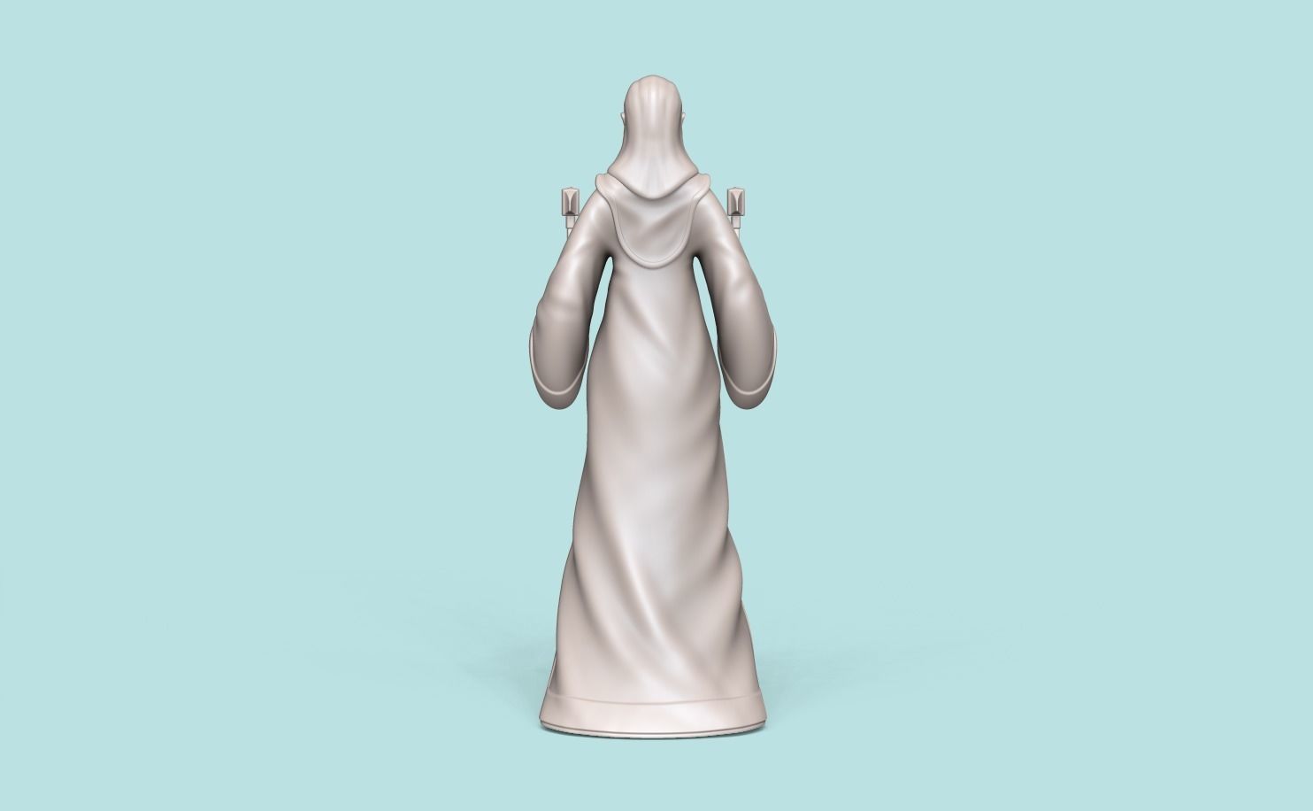 Character - Female Brotherhood Outfit Tibia - CGI n STL Low-poly 3D model_17