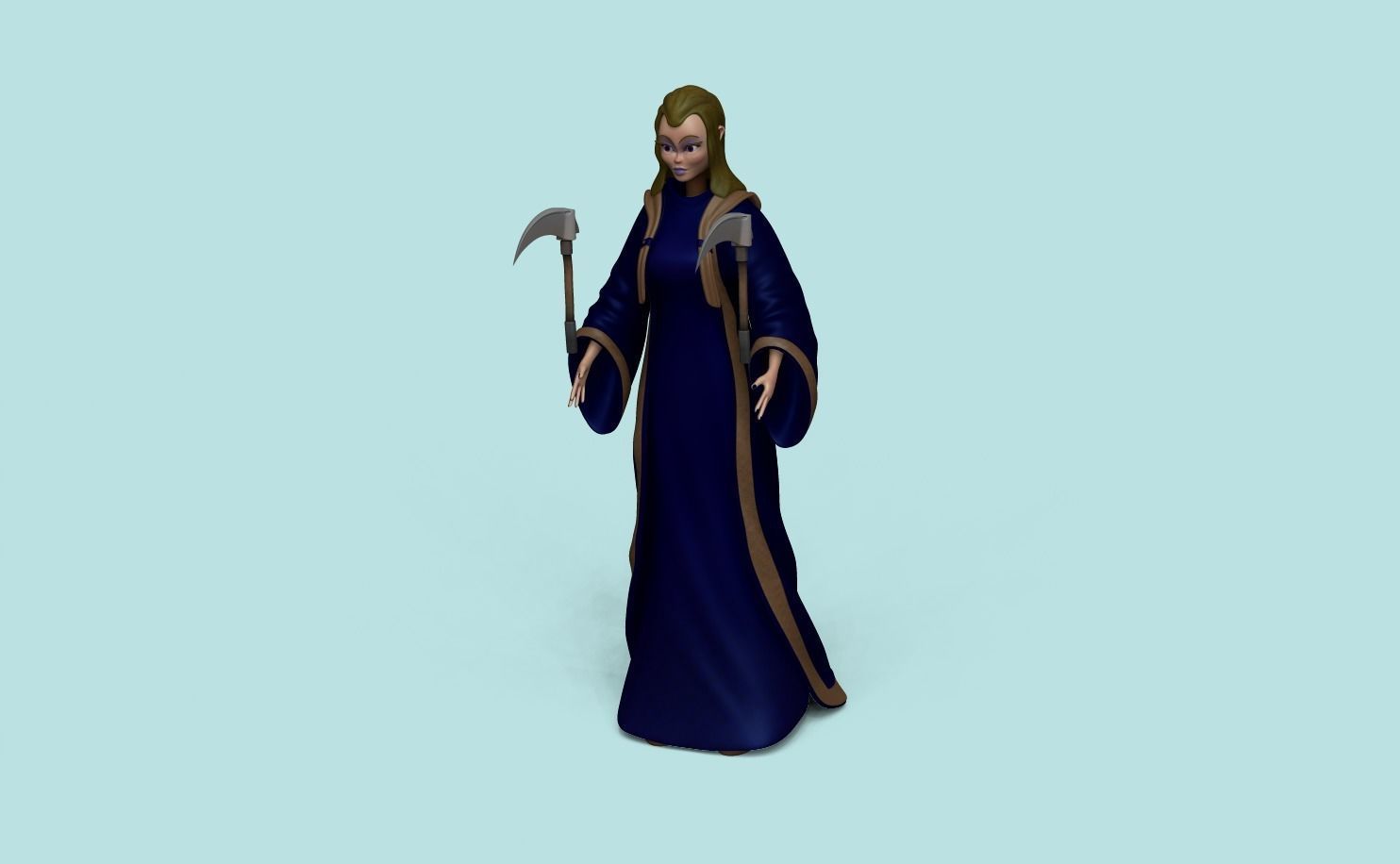 Character - Female Brotherhood Outfit Tibia - CGI n STL Low-poly 3D model_4