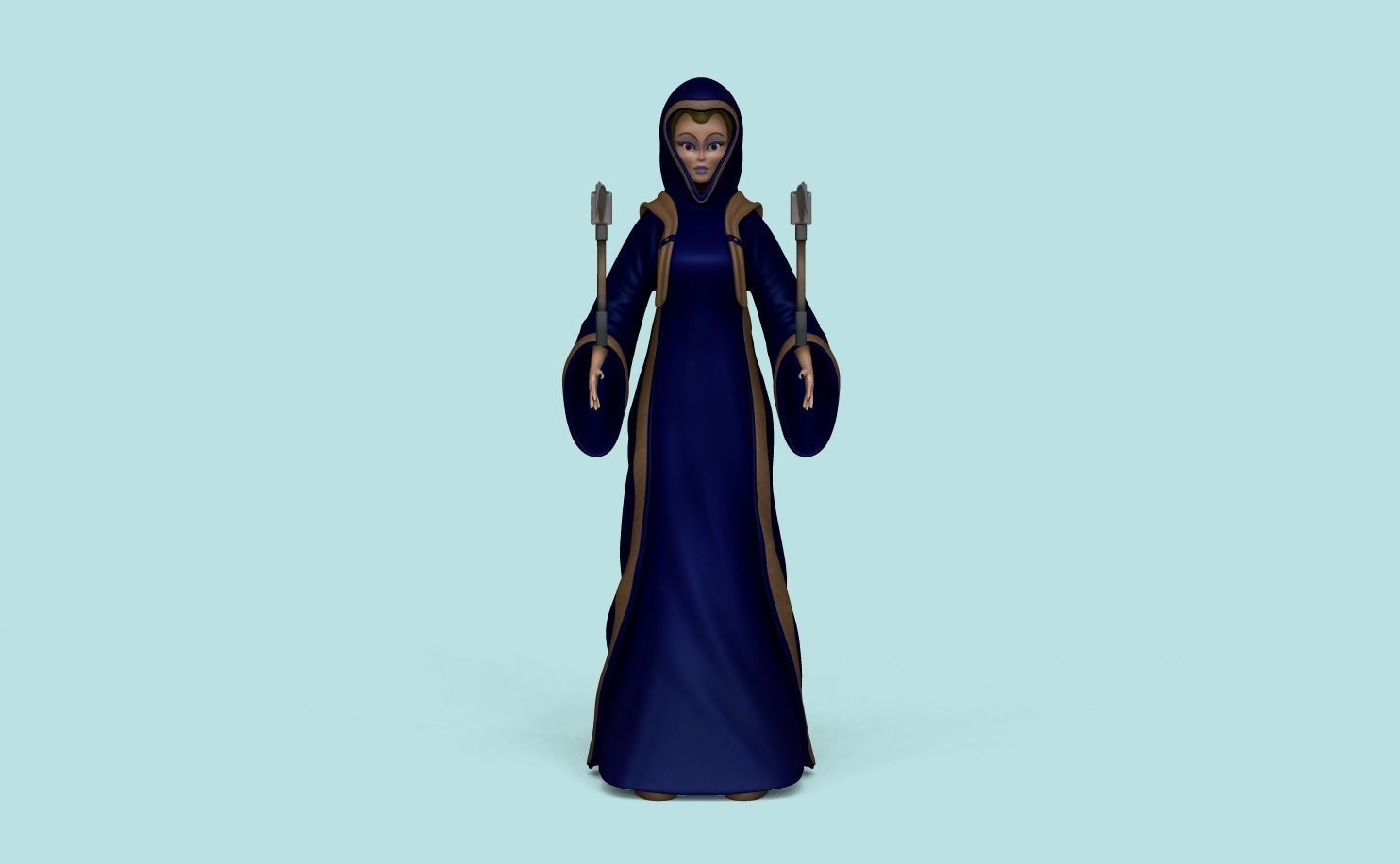 Character - Female Brotherhood Outfit Tibia - CGI n STL Low-poly 3D model_8