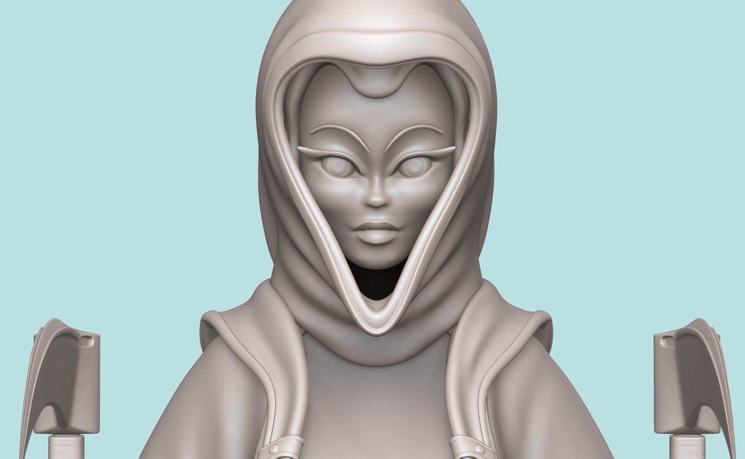 Character - Female Brotherhood Outfit Tibia - CGI n STL Low-poly 3D model_22