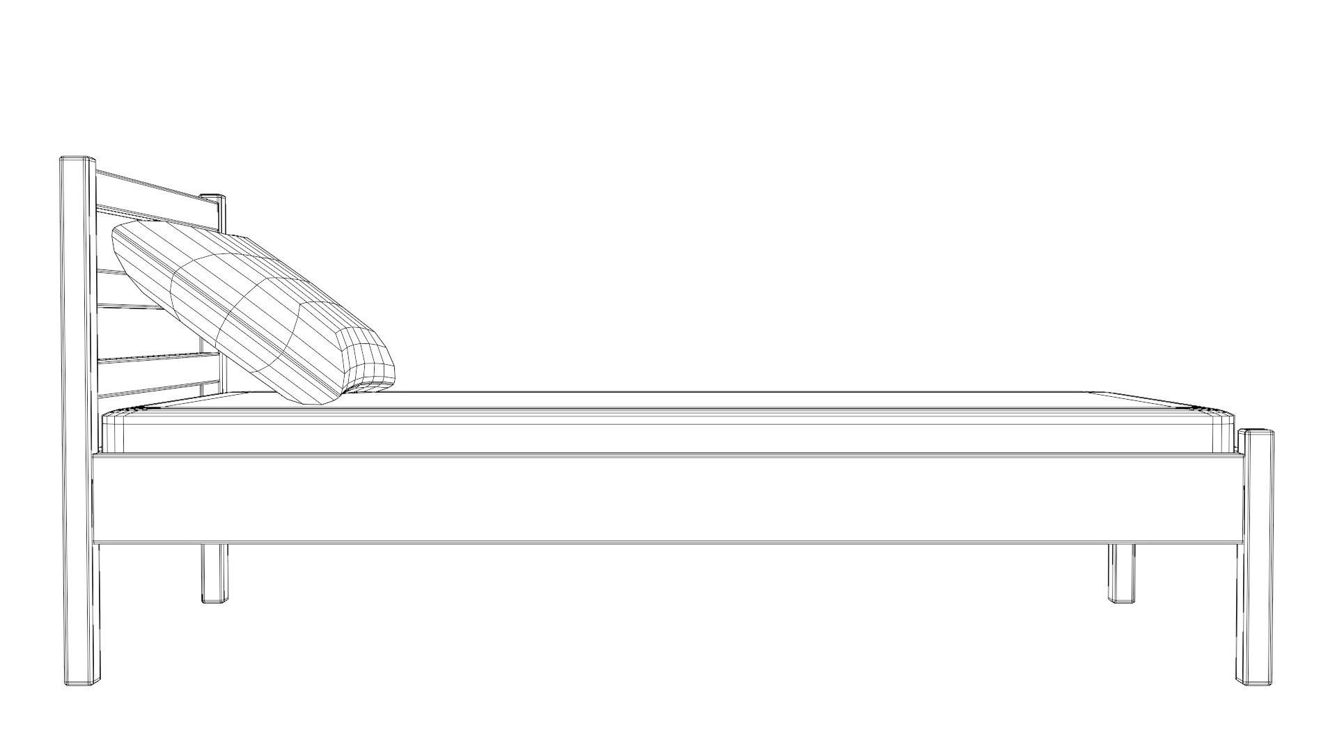 Bed - Sample Free low-poly 3D model_4