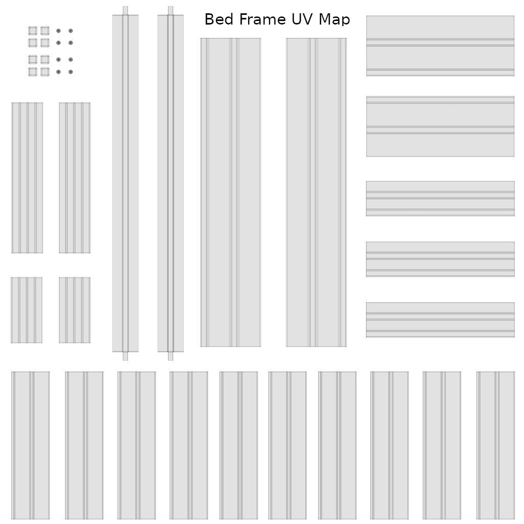 Bed - Sample Free low-poly 3D model_11