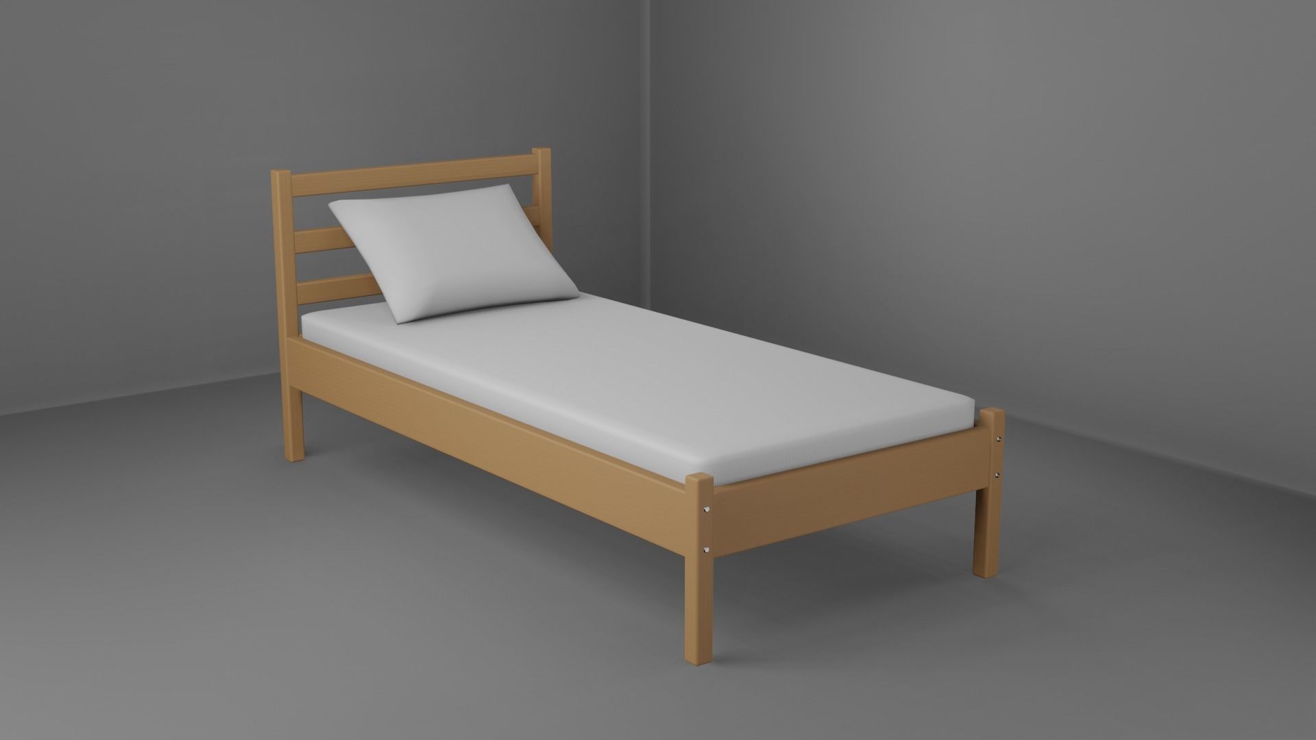Bed - Sample Free low-poly 3D model_1