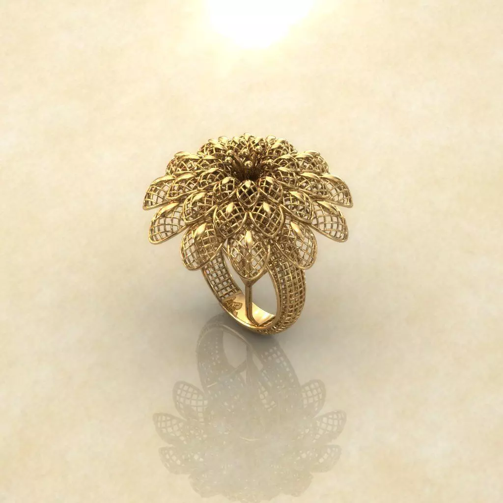 Breathing Flower Electro-Fusion Fashion Ring 2 3D print model_0