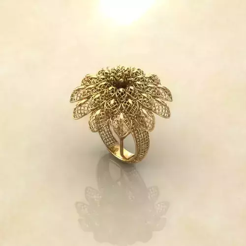 Breathing Flower Electro-Fusion Fashion Ring 2 3D print model