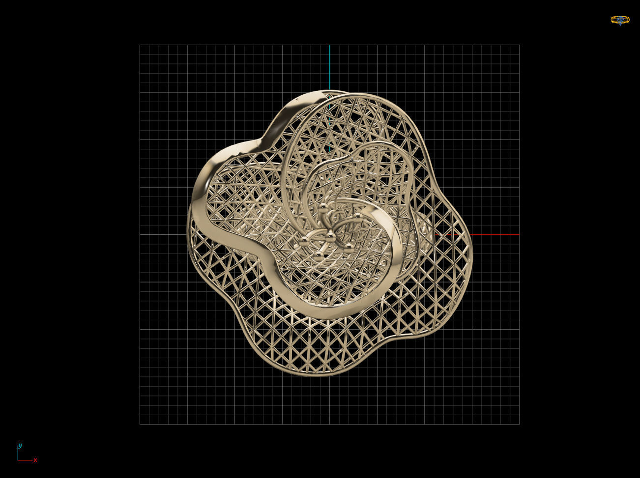 Flower Electro-Fusion Fashion Ring 3D print model_13