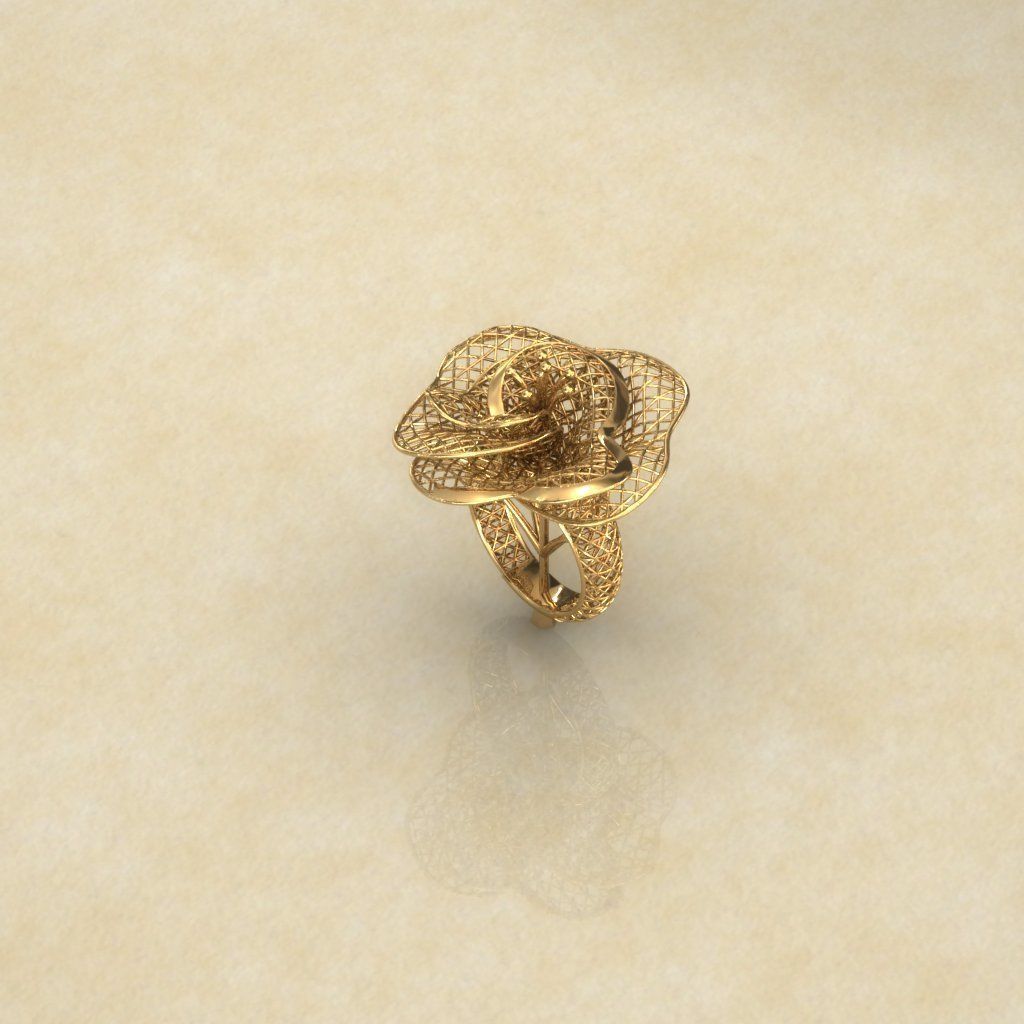 Flower Electro-Fusion Fashion Ring 3D print model_1