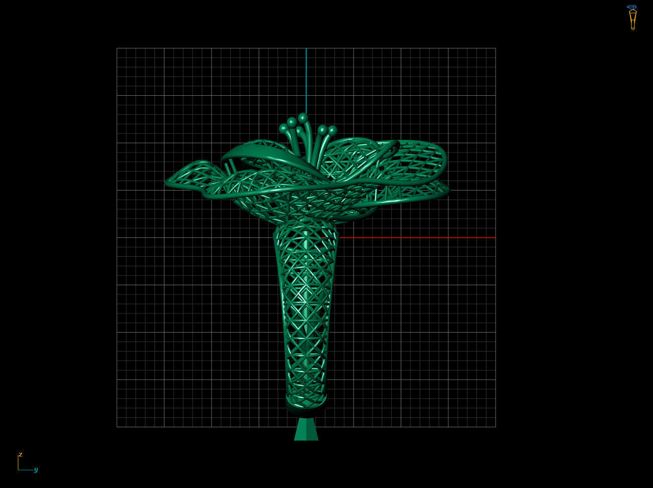 Flower Electro-Fusion Fashion Ring 3D print model_6