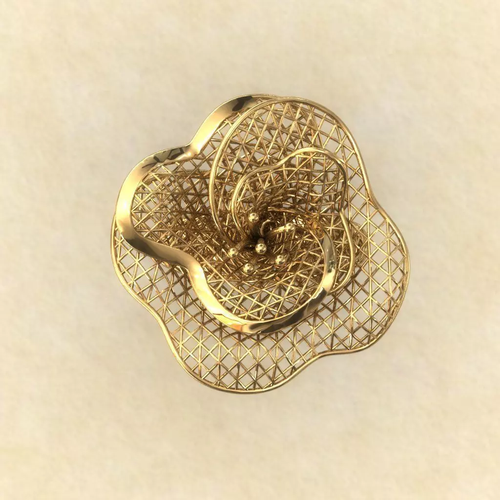 Flower Electro-Fusion Fashion Ring 3D print model_0