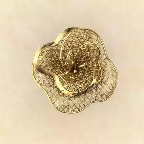 Flower Electro-Fusion Fashion Ring 3D print model
