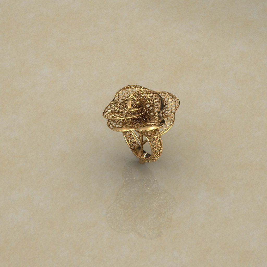 Flower Electro-Fusion Fashion Ring 3D print model_2