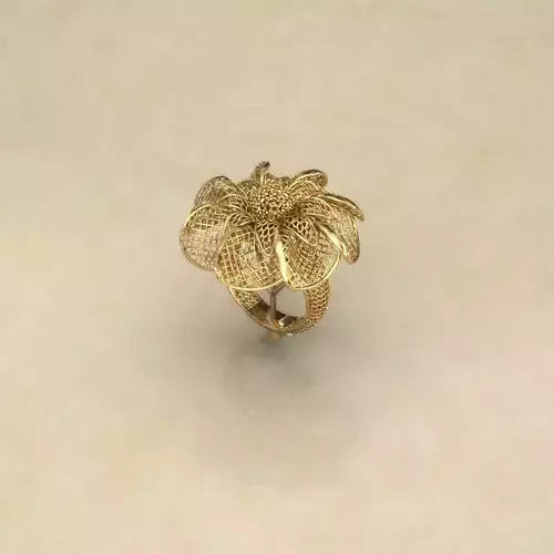 Fan Flower Electro-Fusion Fashion Ring 3D print model