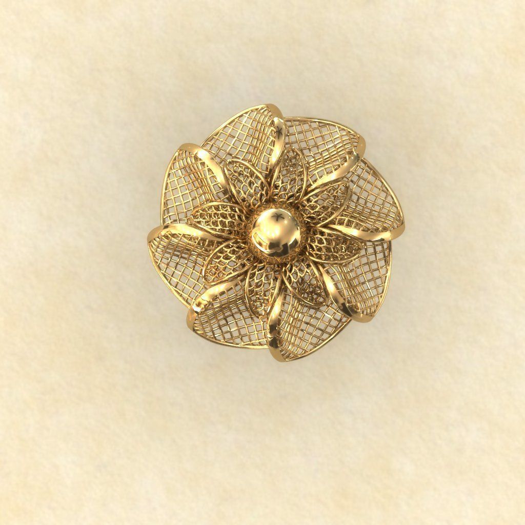 Fan Flower Electro-Fusion Fashion Ring 02 3D print model_4