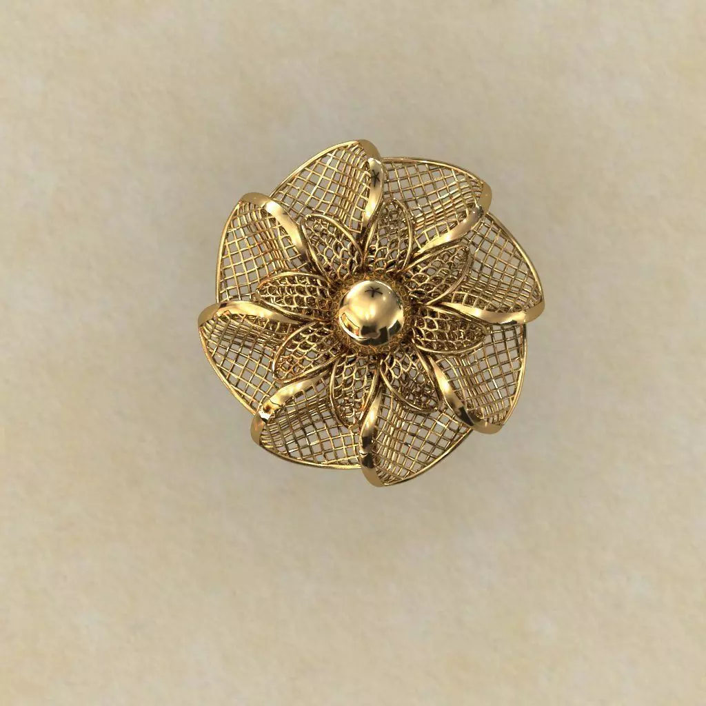 Fan Flower Electro-Fusion Fashion Ring 02 3D print model_1