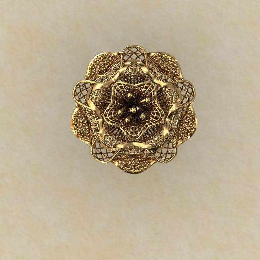 Big Flower Electro-Fusion Fashion Ring 3D print model_0