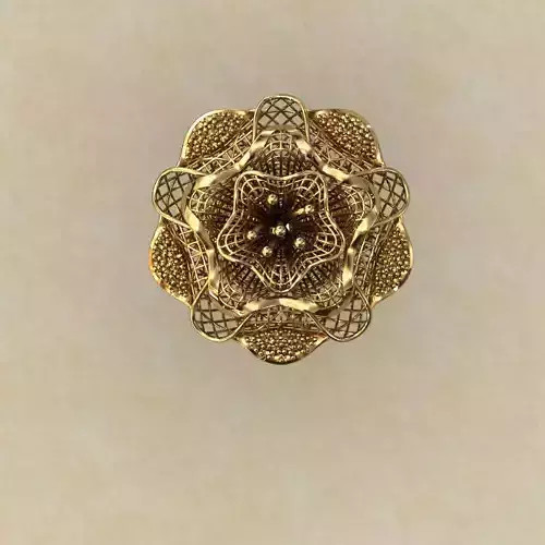 Big Flower Electro-Fusion Fashion Ring 3D print model