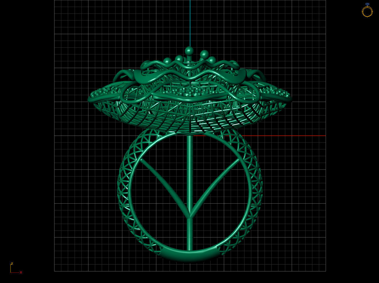 Big Flower Electro-Fusion Fashion Ring 3D print model_5