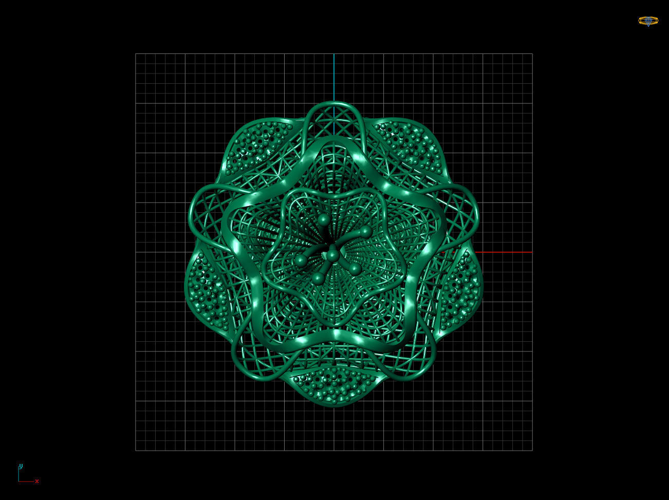 Big Flower Electro-Fusion Fashion Ring 3D print model_1