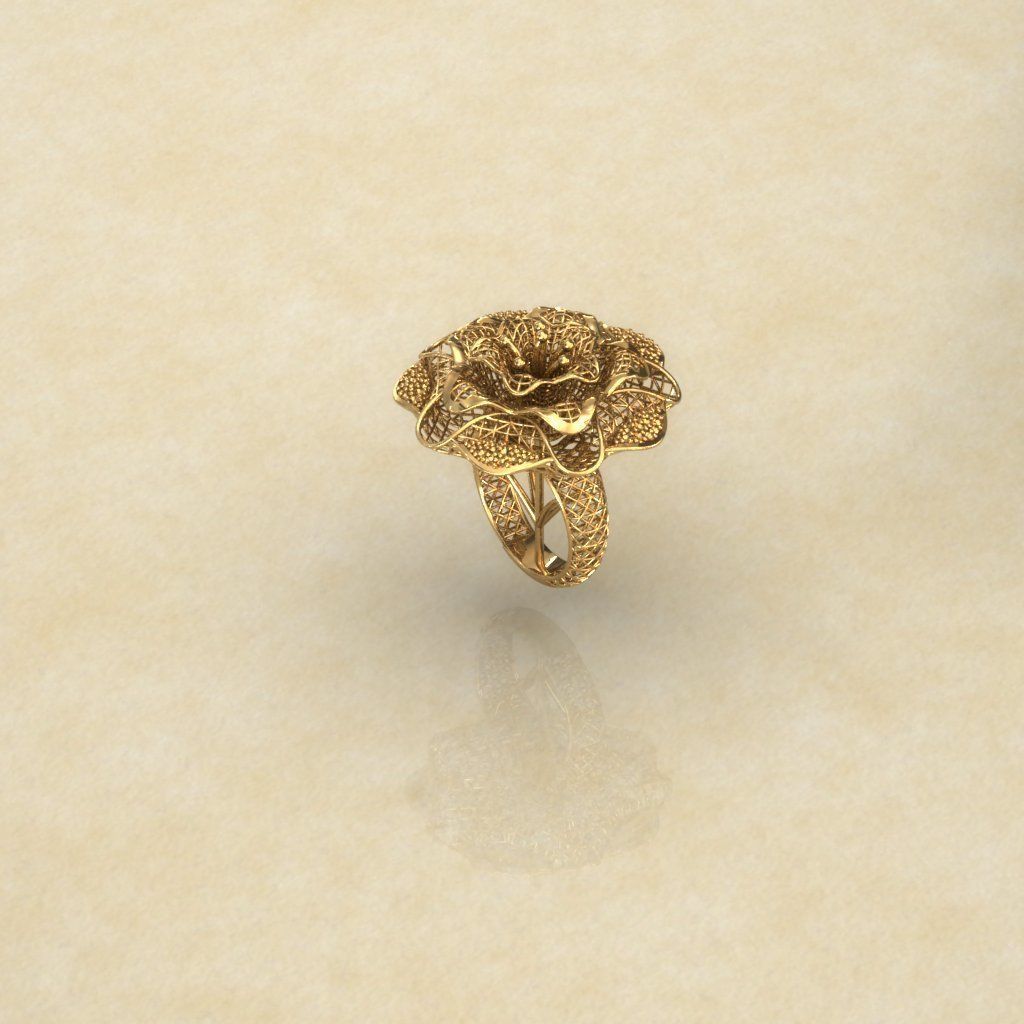 Big Flower Electro-Fusion Fashion Ring 3D print model_11