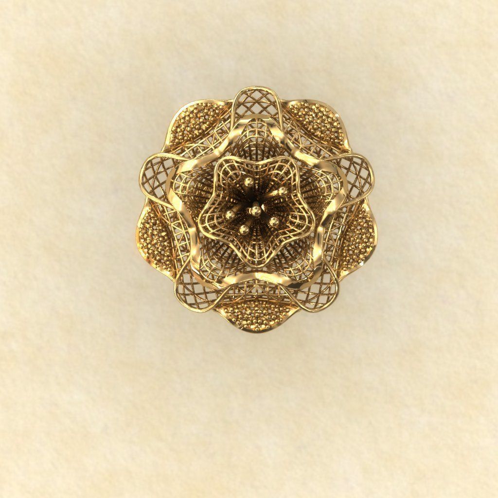 Big Flower Electro-Fusion Fashion Ring 3D print model_12