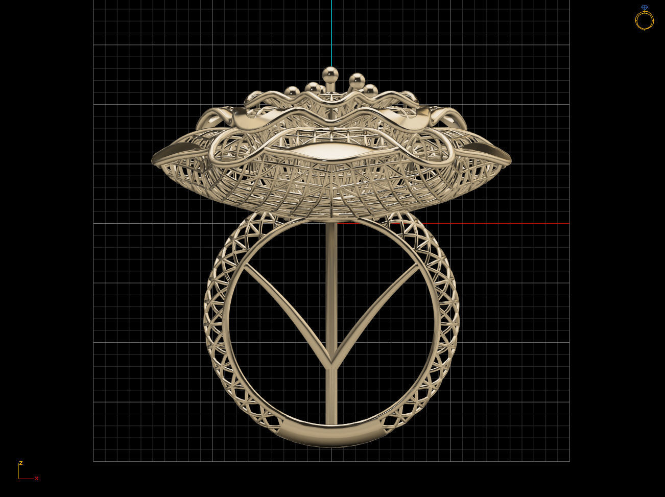 Big Flower Electro-Fusion Fashion Ring 2 3D print model_14