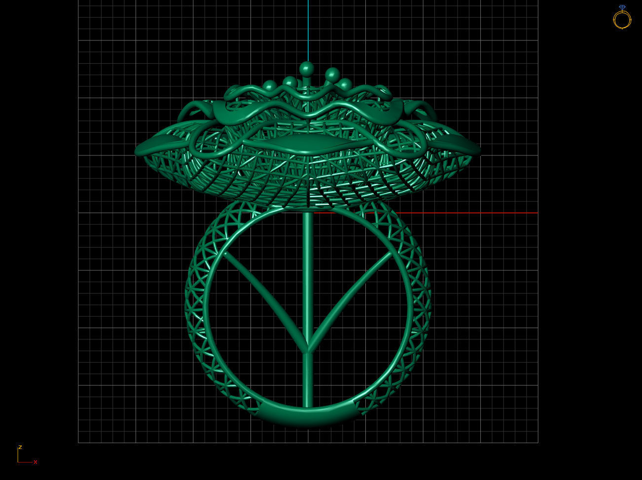 Big Flower Electro-Fusion Fashion Ring 2 3D print model_5