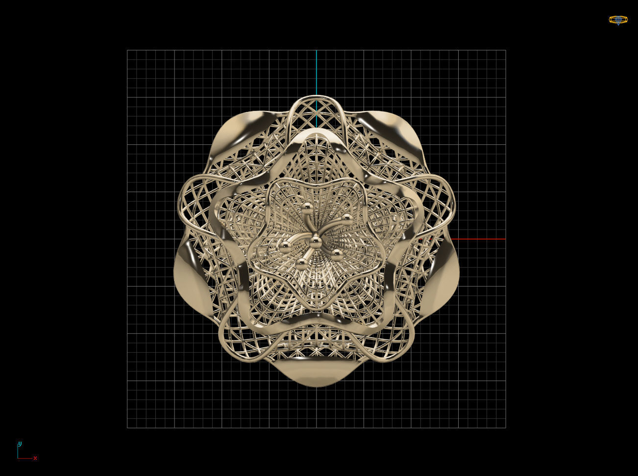 Big Flower Electro-Fusion Fashion Ring 2 3D print model_15