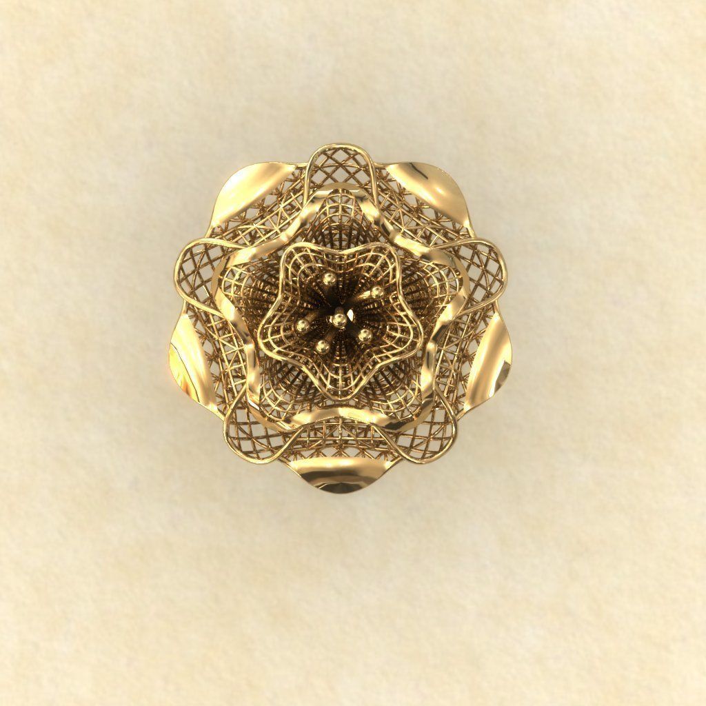 Big Flower Electro-Fusion Fashion Ring 2 3D print model_2