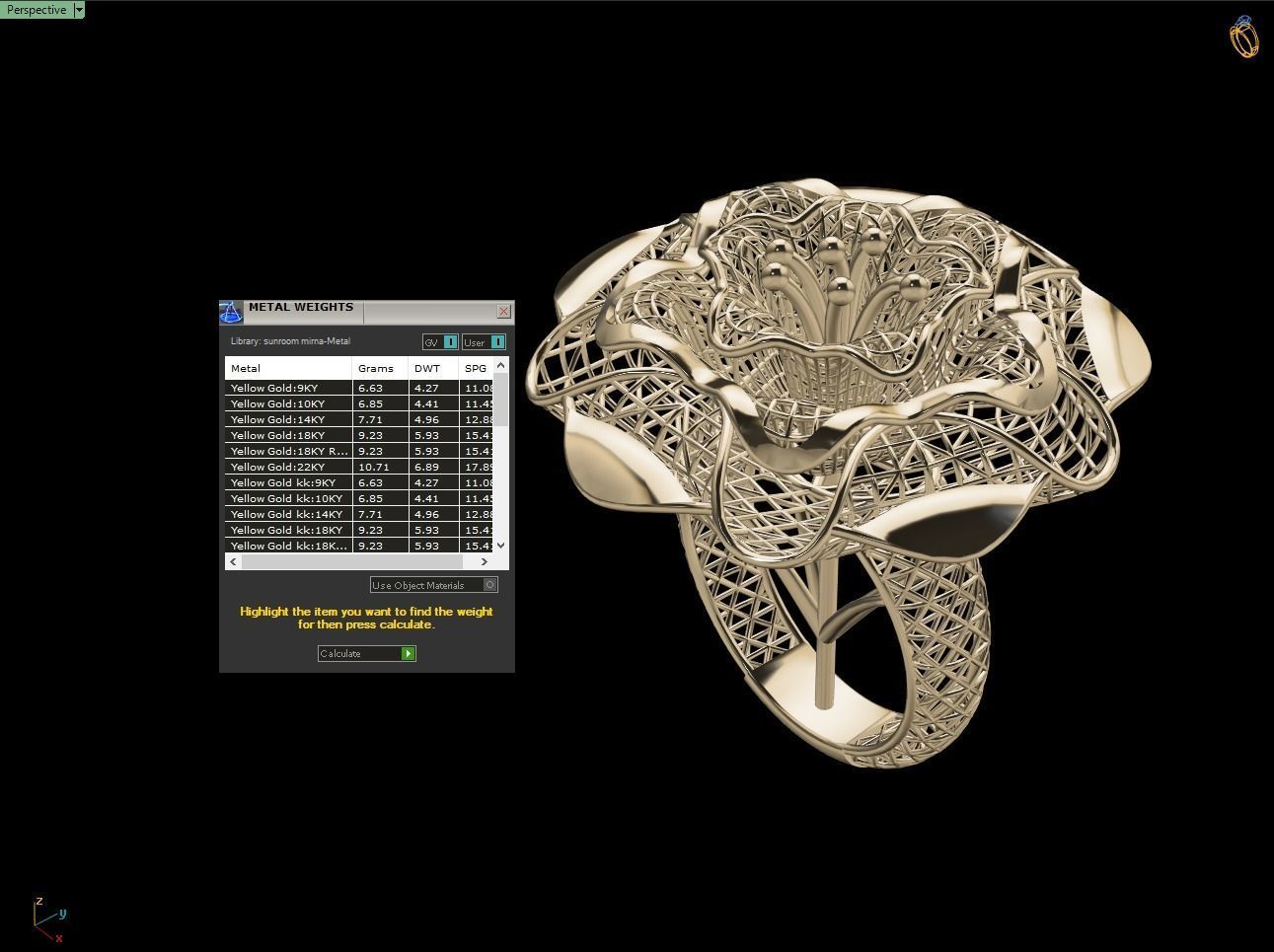 Big Flower Electro-Fusion Fashion Ring 2 3D print model_16