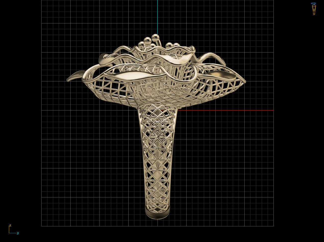 Big Flower Electro-Fusion Fashion Ring 2 3D print model_13