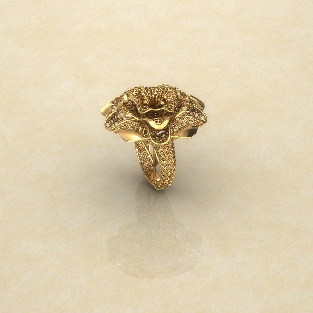 Big Flower Electro-Fusion Fashion Ring 2 3D print model_3