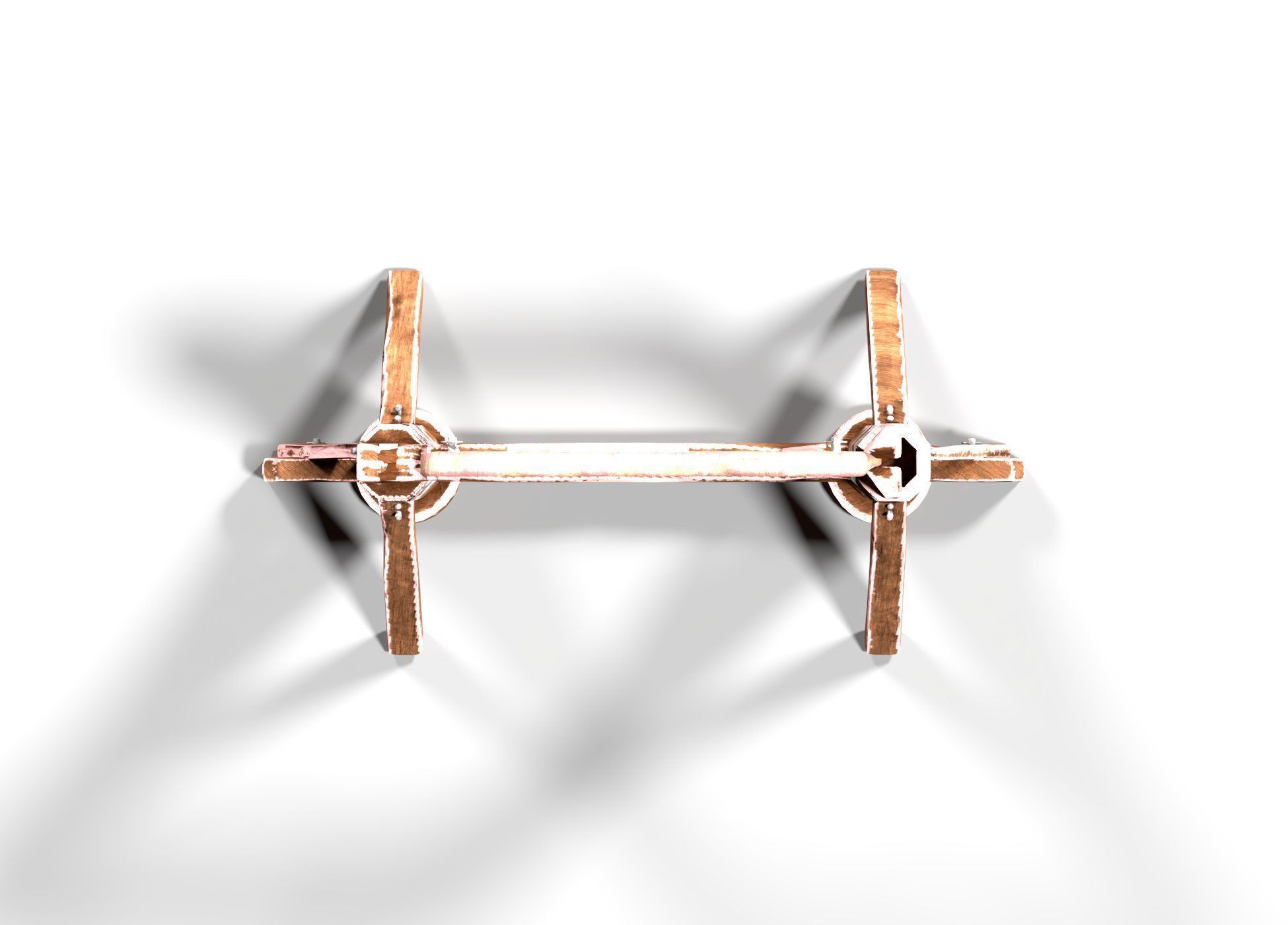 Pillory stocks Low-poly 3D model_4