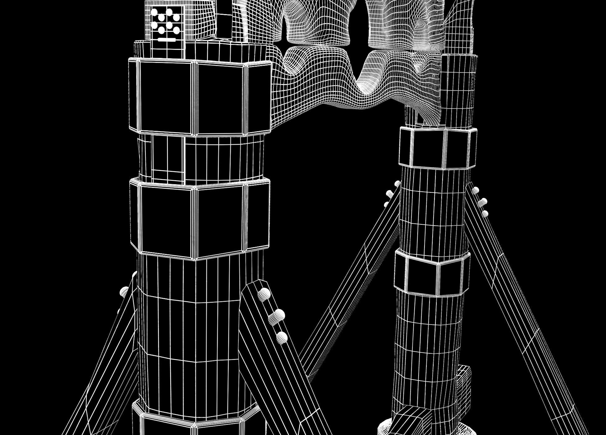 Pillory stocks Low-poly 3D model_6