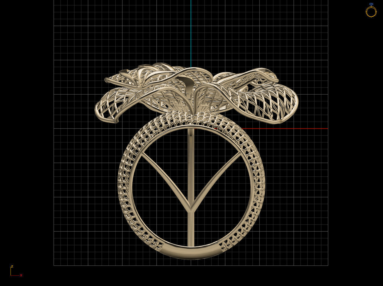 Awesome Cloth Like Electro-Fusion Fashion Ring 3D print model_8