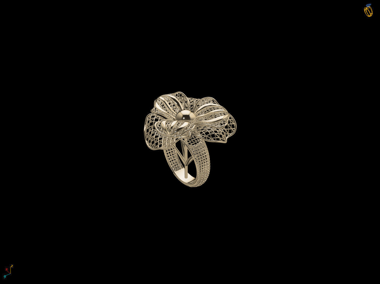 Awesome Cloth Like Electro-Fusion Fashion Ring 3D print model_6
