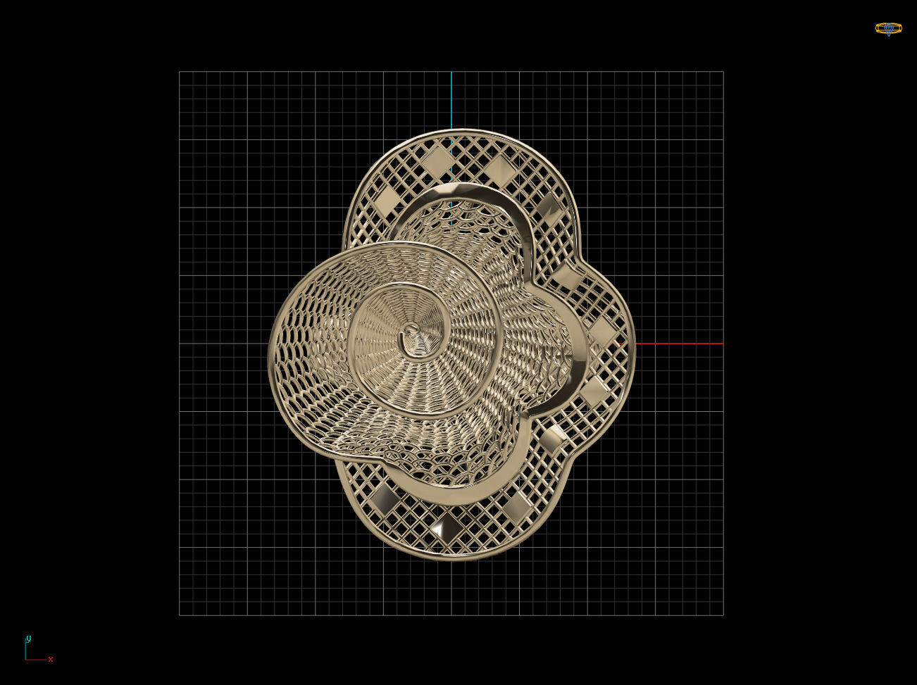 From Sea To Gold Electro-Fusion Fashion Ring 3D print model_7