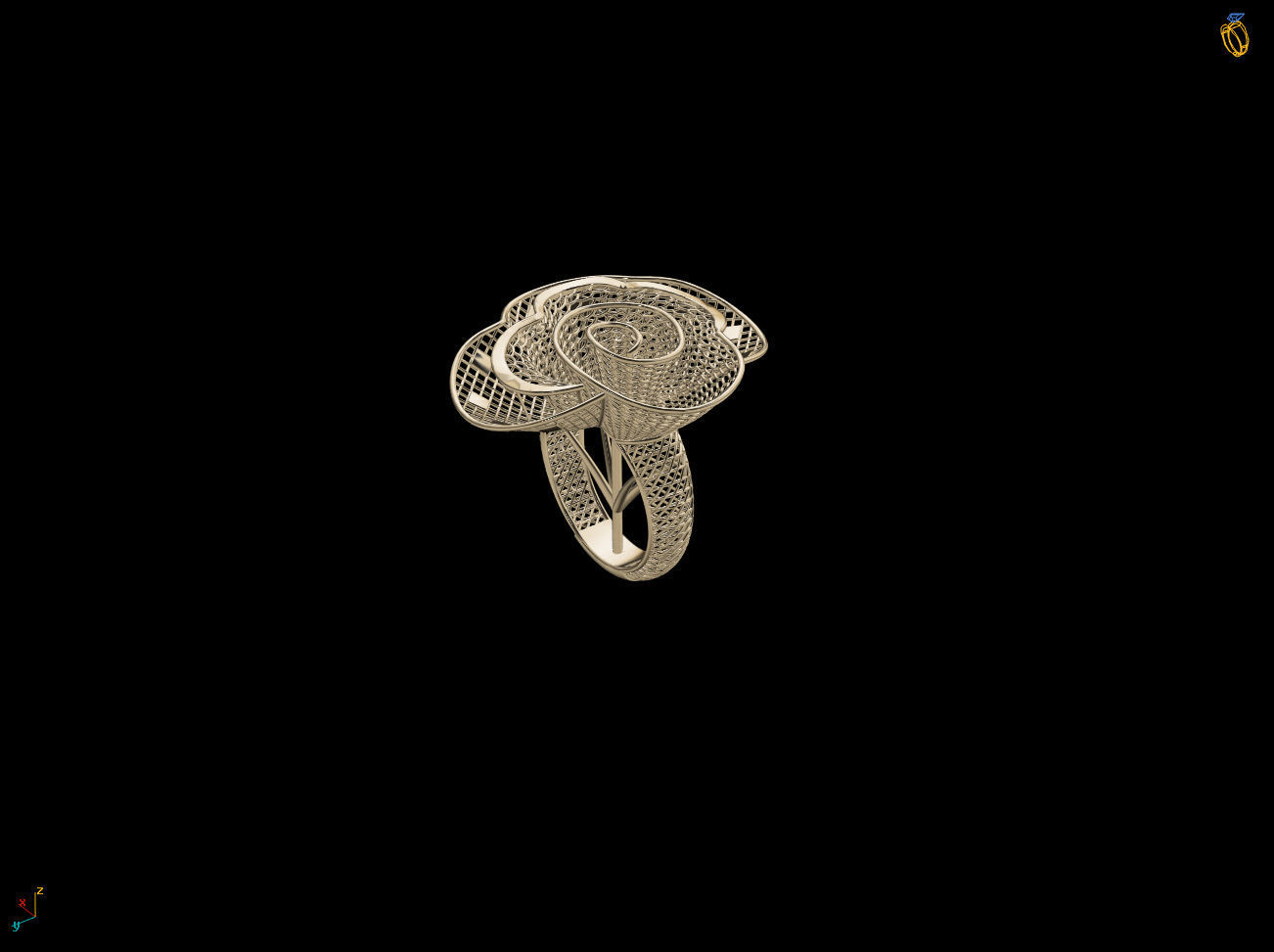 From Sea To Gold Electro-Fusion Fashion Ring 3D print model_5