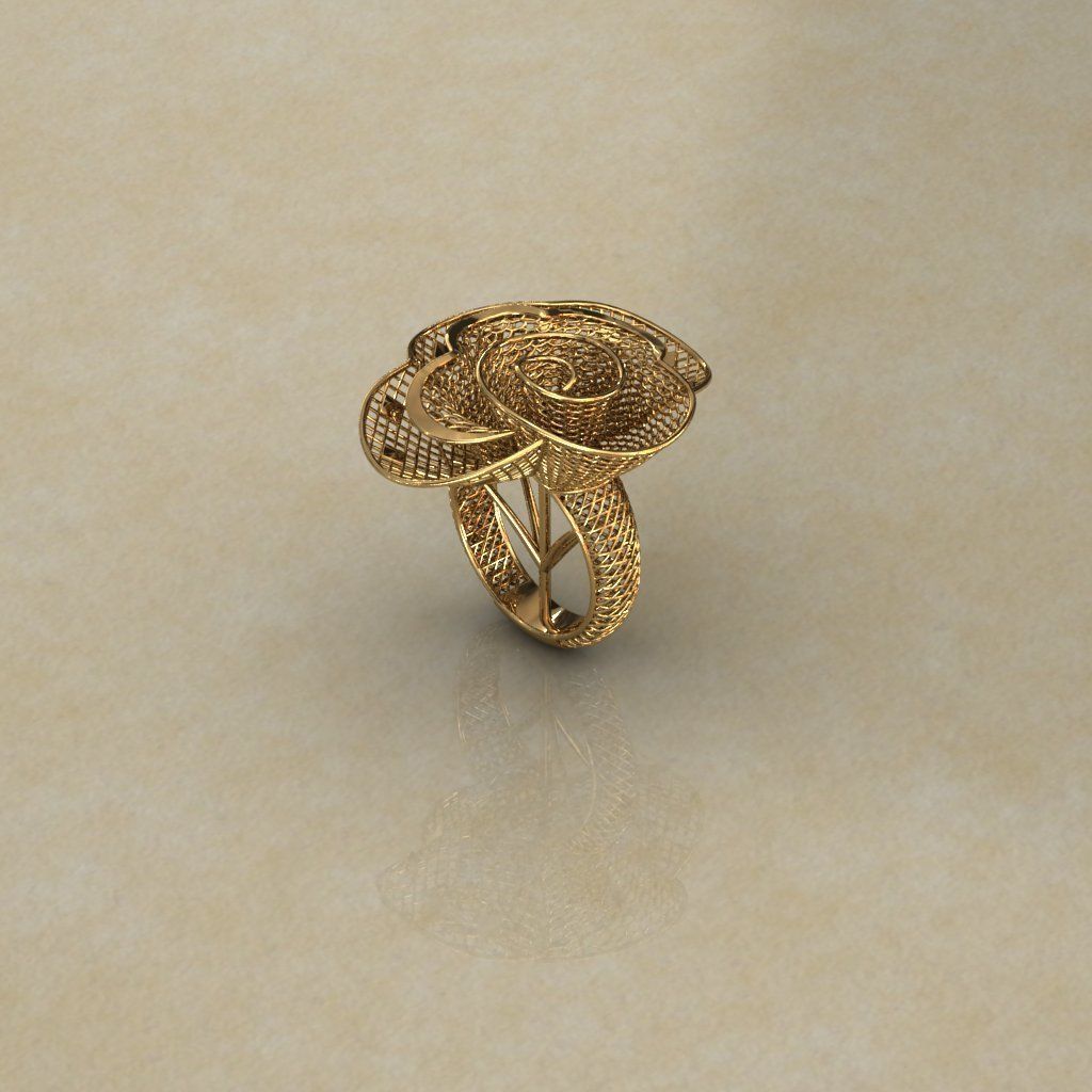 From Sea To Gold Electro-Fusion Fashion Ring 3D print model_2