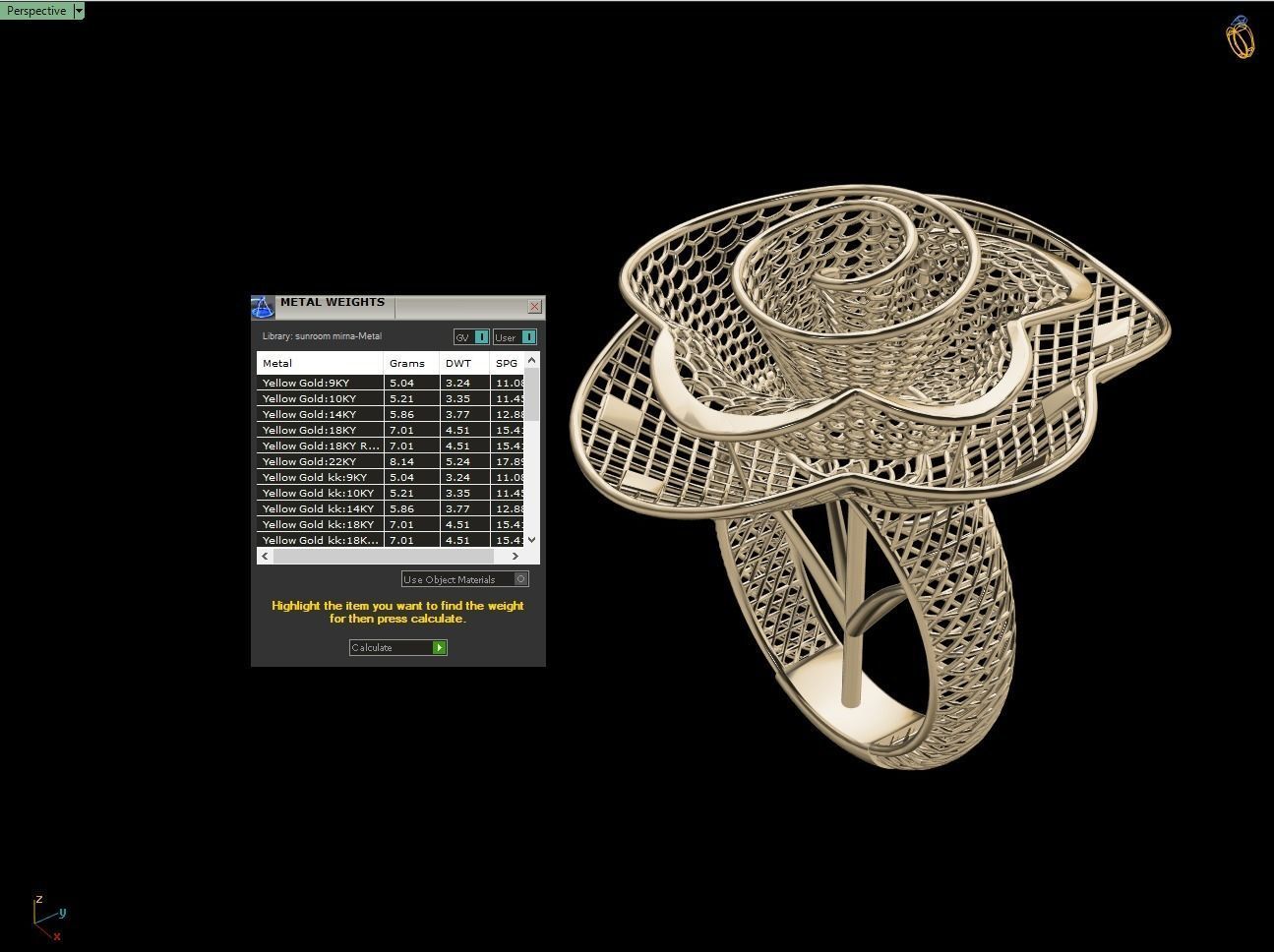 From Sea To Gold Electro-Fusion Fashion Ring 3D print model_8