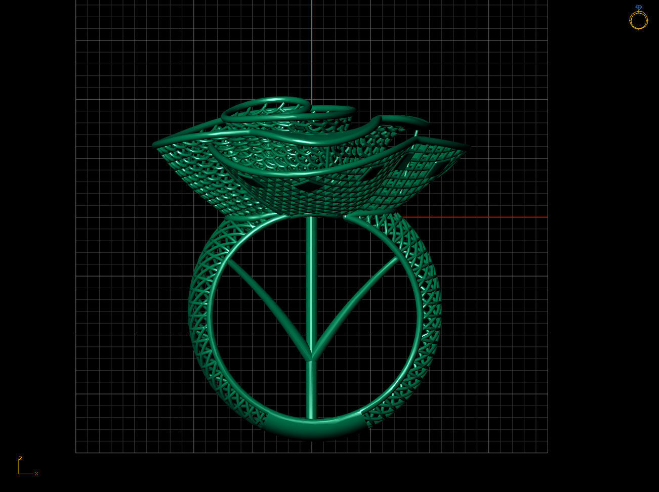 From Sea To Gold Electro-Fusion Fashion Ring 3D print model_12