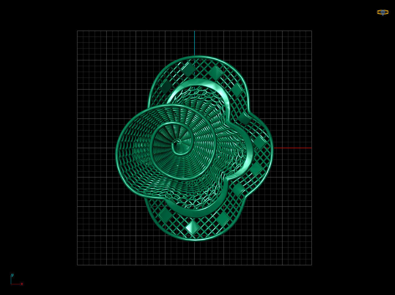 From Sea To Gold Electro-Fusion Fashion Ring 3D print model_10