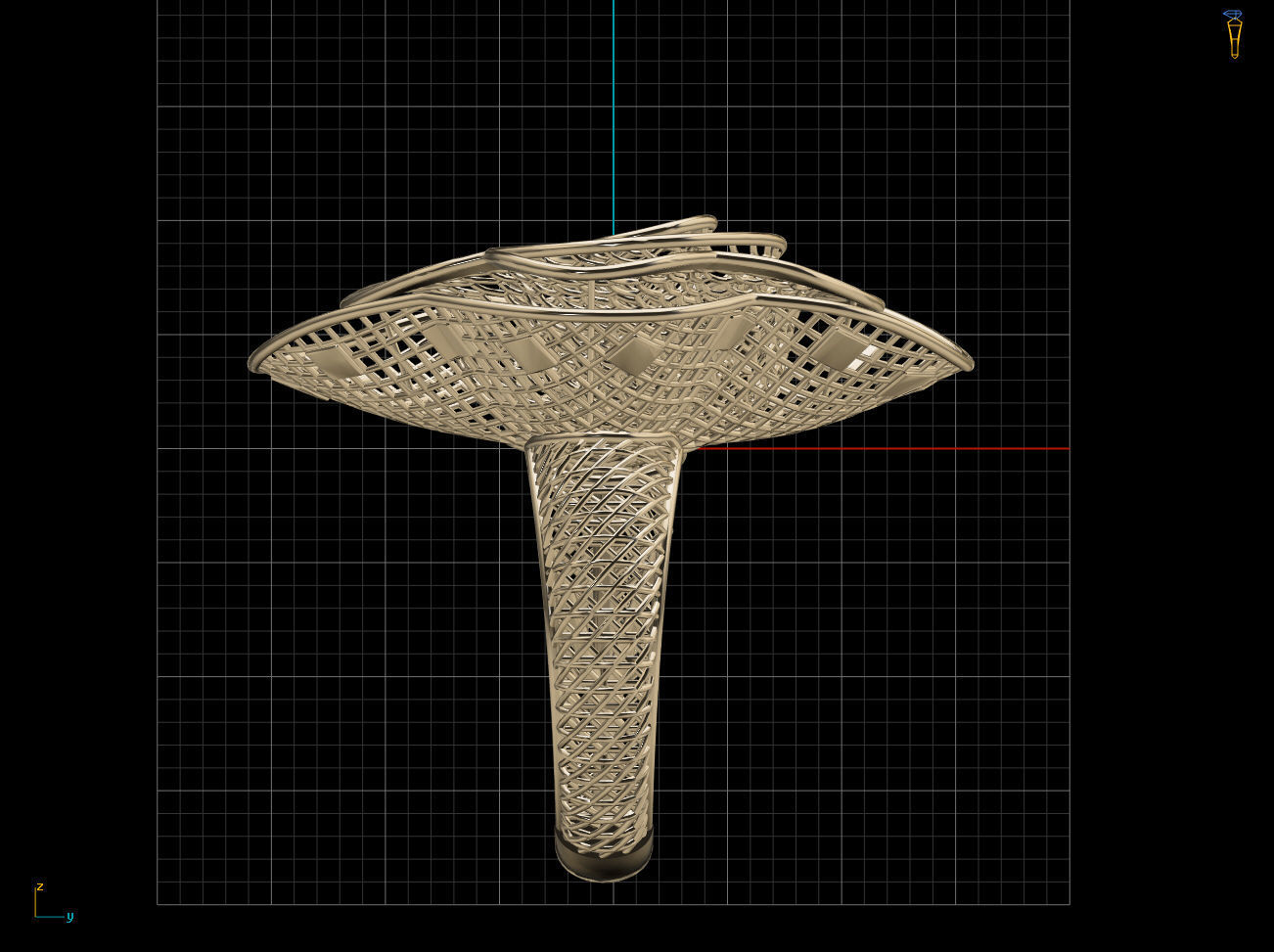 From Sea To Gold Electro-Fusion Fashion Ring 3D print model_6